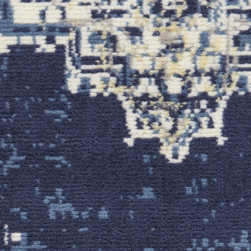 Nourison Home Grafix Traditional Navy Blue 2' x 4' Area-Rug, Easy Clean, Non Shedding, Bed Room, Living Room, Dining Room, Kitchen (2x4) - Image 4
